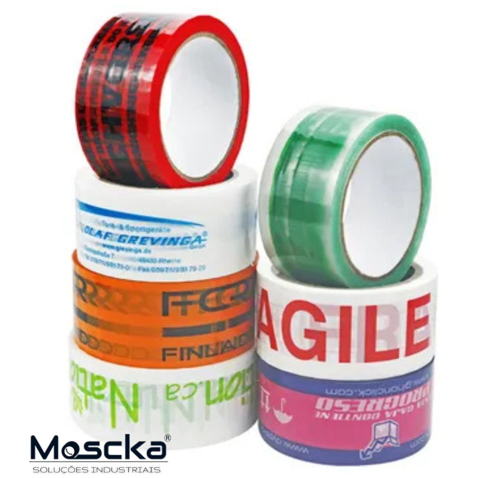 Fábrica de fita adesiva personalizada com impressão Moscka