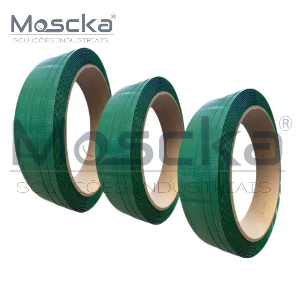 Fita PET 19mm Super PET para arqueação industrial Moscka